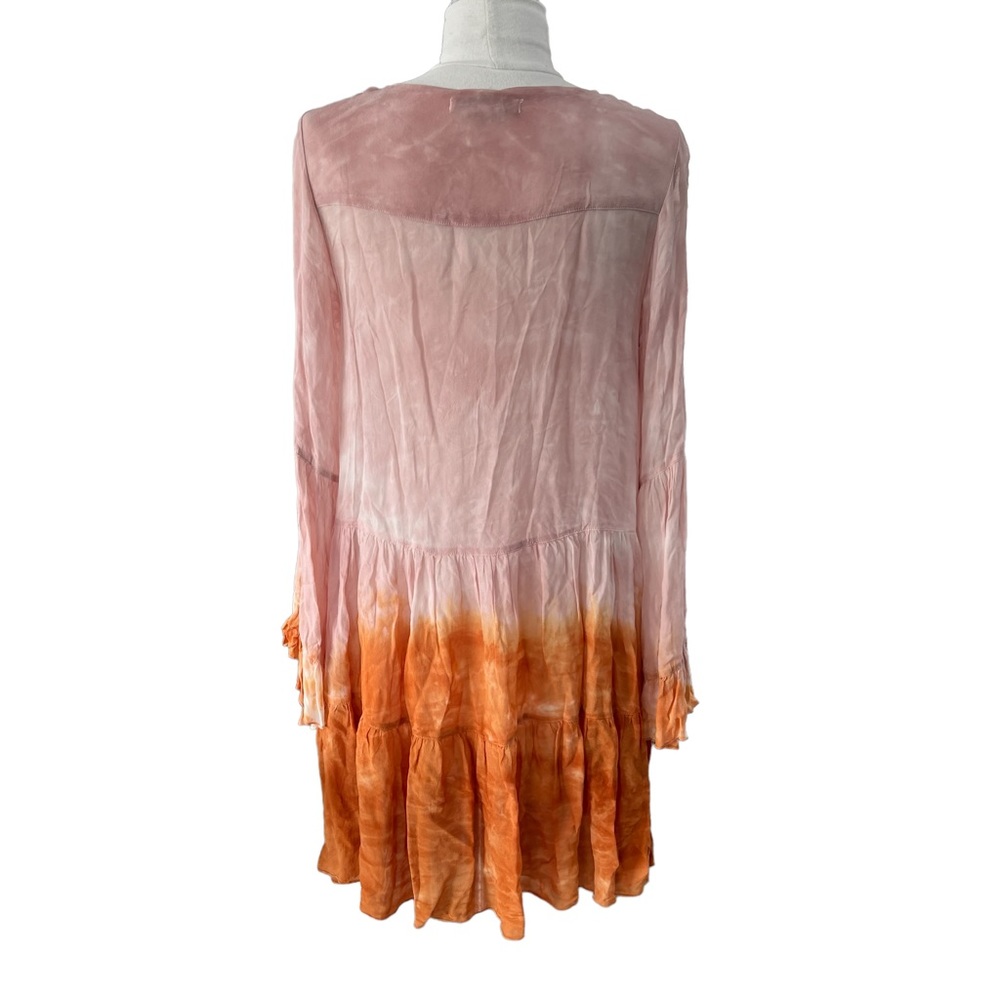 YOUNG FABULOUS & BROKE Lightweight Tie Dye Dress Bell Sleeve Size Small - Picture 8 of 10
